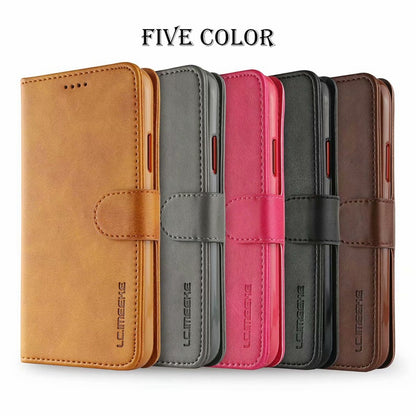 Leather Wallet Flip Case for iPhone X XR XS Max Case Card Holder Kickstand Back Cover for iPhone 5 SE 6 6s 7 8 Plus Case Fundas