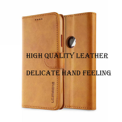 Leather Wallet Flip Case for iPhone X XR XS Max Case Card Holder Kickstand Back Cover for iPhone 5 SE 6 6s 7 8 Plus Case Fundas