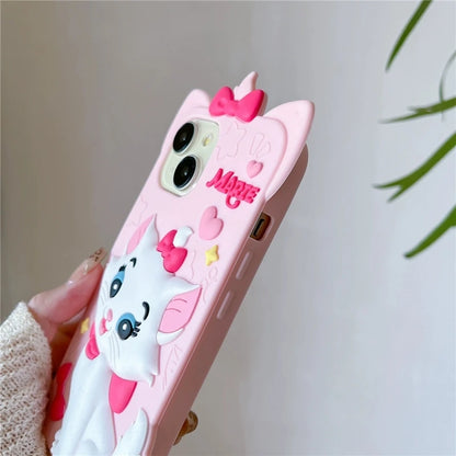 For iPhone 16 15 14 13 12 Pro Max Case Marie Cat Soft Silicone Soft Case