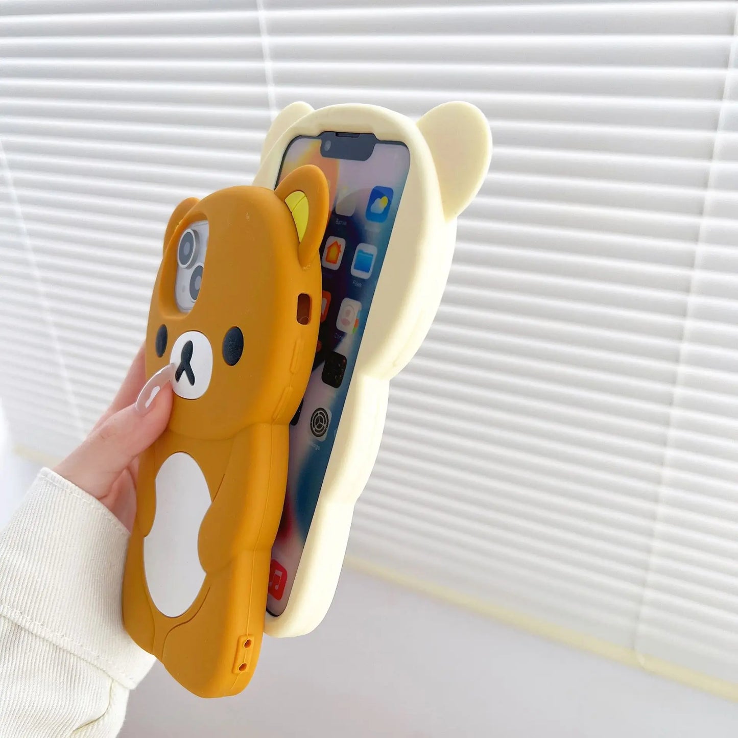 Rilakkuma Bear Silicone Soft Cover Case For iPhone 16