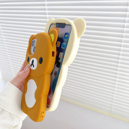 Rilakkuma Bear Silicone Soft Cover Case For iPhone 16