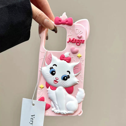 For iPhone 16 15 14 13 12 Pro Max Case Marie Cat Soft Silicone Soft Case