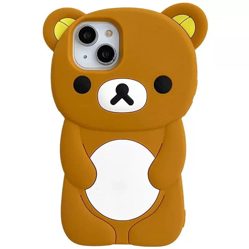 Rilakkuma Bear Silicone Soft Cover Case For iPhone 16