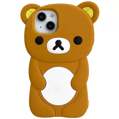 Rilakkuma Bear Silicone Soft Cover Case For iPhone 16