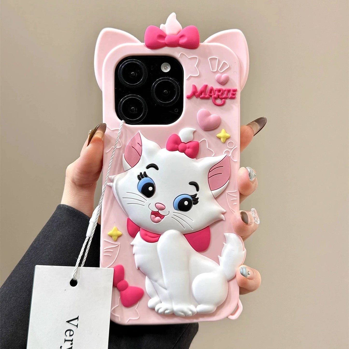 For iPhone 16 15 14 13 12 Pro Max Case Marie Cat Soft Silicone Soft Case