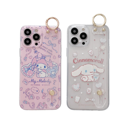 My Melody For Samsung Galaxy S8 S9 S10 S20 S21 S22 S23 Plus Ultra S21FE Note 9 10 20 Case Wrist Strap Holder