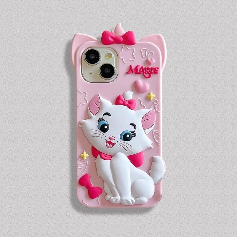 For iPhone 16 15 14 13 12 Pro Max Case Marie Cat Soft Silicone Soft Case