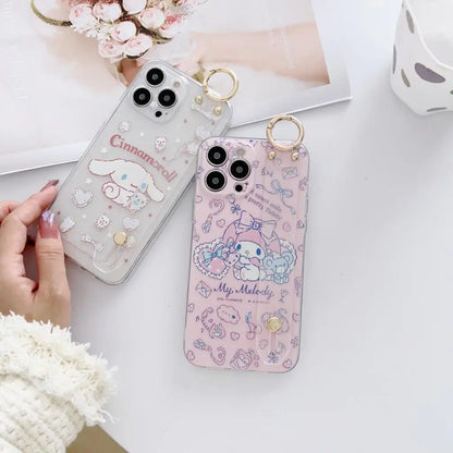 My Melody For Samsung Galaxy S8 S9 S10 S20 S21 S22 S23 Plus Ultra S21FE Note 9 10 20 Case Wrist Strap Holder