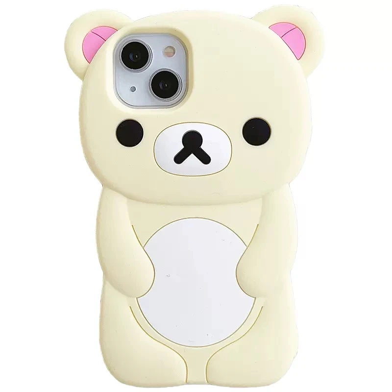 Rilakkuma Bear Silicone Soft Cover Case For iPhone 16