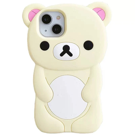 Rilakkuma Bear Silicone Soft Cover Case For iPhone 16