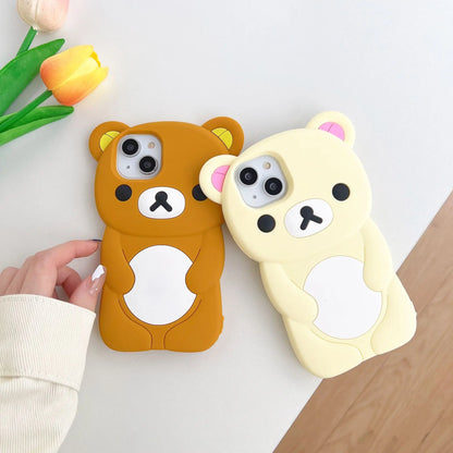 Rilakkuma Bear Silicone Soft Cover Case For iPhone 16