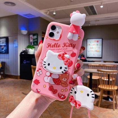 For Xiaomi Redmi 10 10A 12 13 10C 12C 13C Note 8 9 9s 10 11 12 13 Pro Hello Kitty Melody Case With Holder Rope