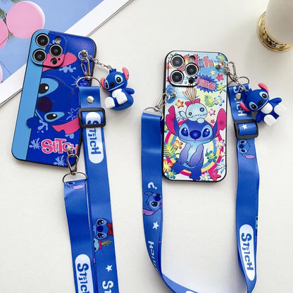 Curious Stitch For Samsung Galaxy A12 A11 A71 A51 A52 A22 A02s A32 A72 A13 A53 A03s A04s A20s A33 A73 A23 Case With Holder Rope