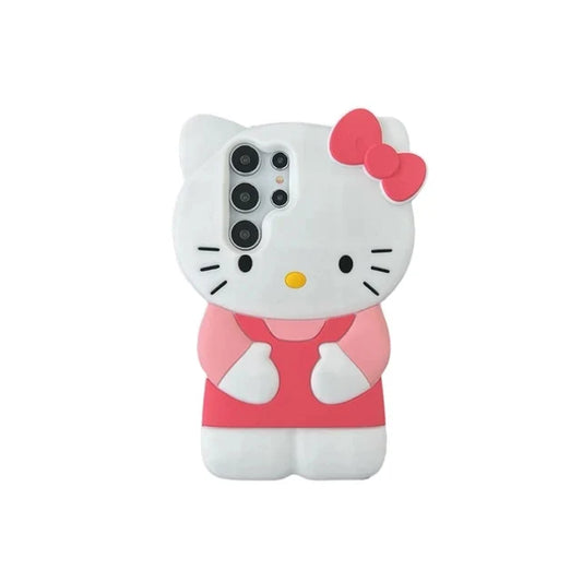Bow Pink Hello Kitty For Samsung Galaxy S24 S23 S22 S21 Plus Ultra S20 FE Cartoon Cute Silicone Soft Cover Case