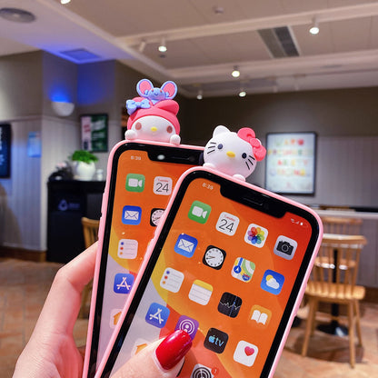 For Xiaomi Redmi 10 10A 12 13 10C 12C 13C Note 8 9 9s 10 11 12 13 Pro Hello Kitty Melody Case With Holder Rope