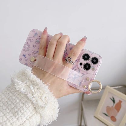 My Melody For Samsung Galaxy S8 S9 S10 S20 S21 S22 S23 Plus Ultra S21FE Note 9 10 20 Case Wrist Strap Holder