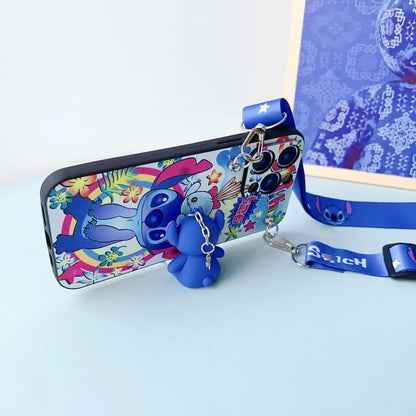 Curious Stitch For Samsung Galaxy A12 A11 A71 A51 A52 A22 A02s A32 A72 A13 A53 A03s A04s A20s A33 A73 A23 Case With Holder Rope
